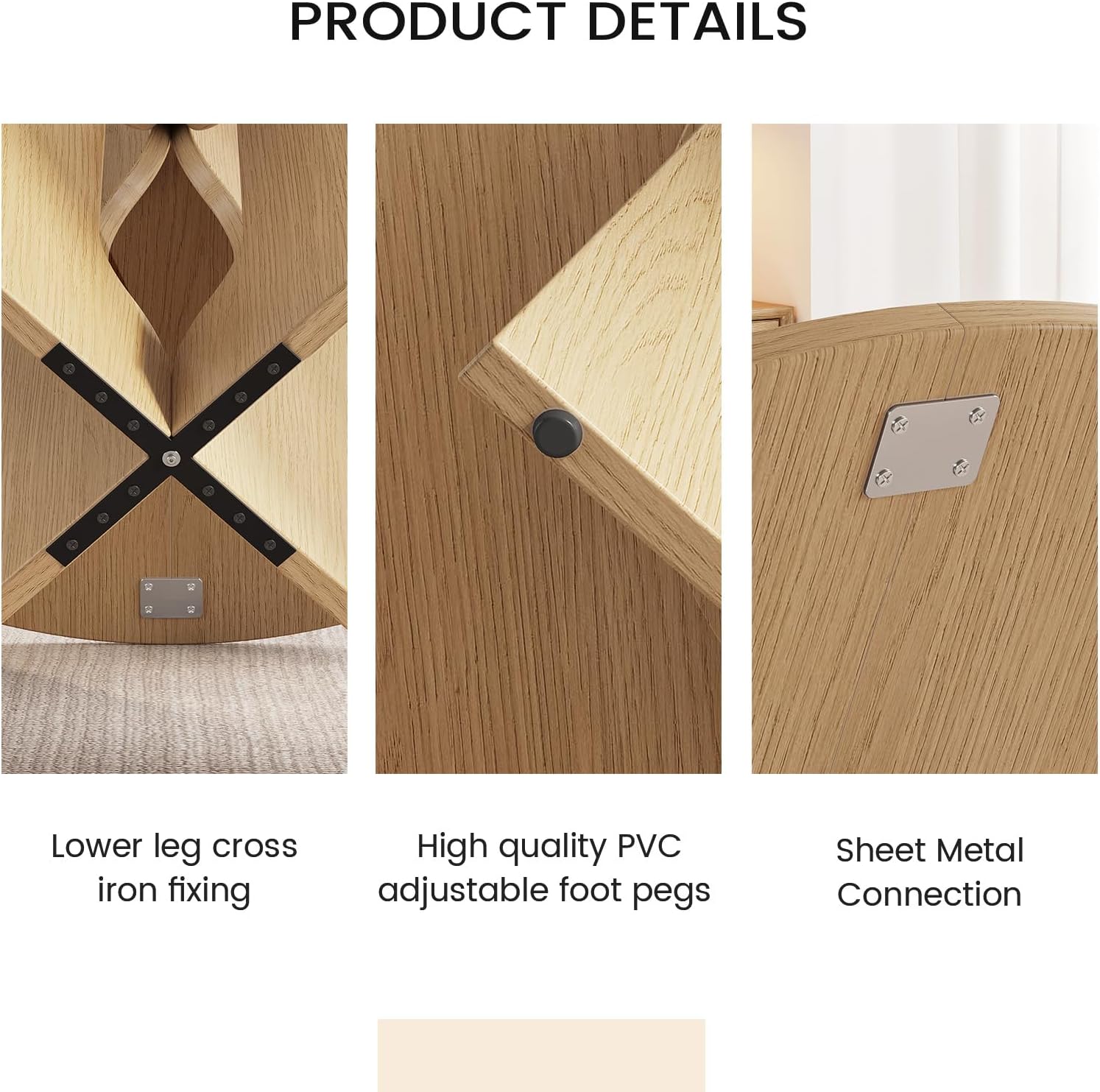 47.24" Round Dining Table, Small Dining Table for 2,4,6, Farmhouse Kitchen Table with Cross Sturdy Legs for Kitchen, Dining Room