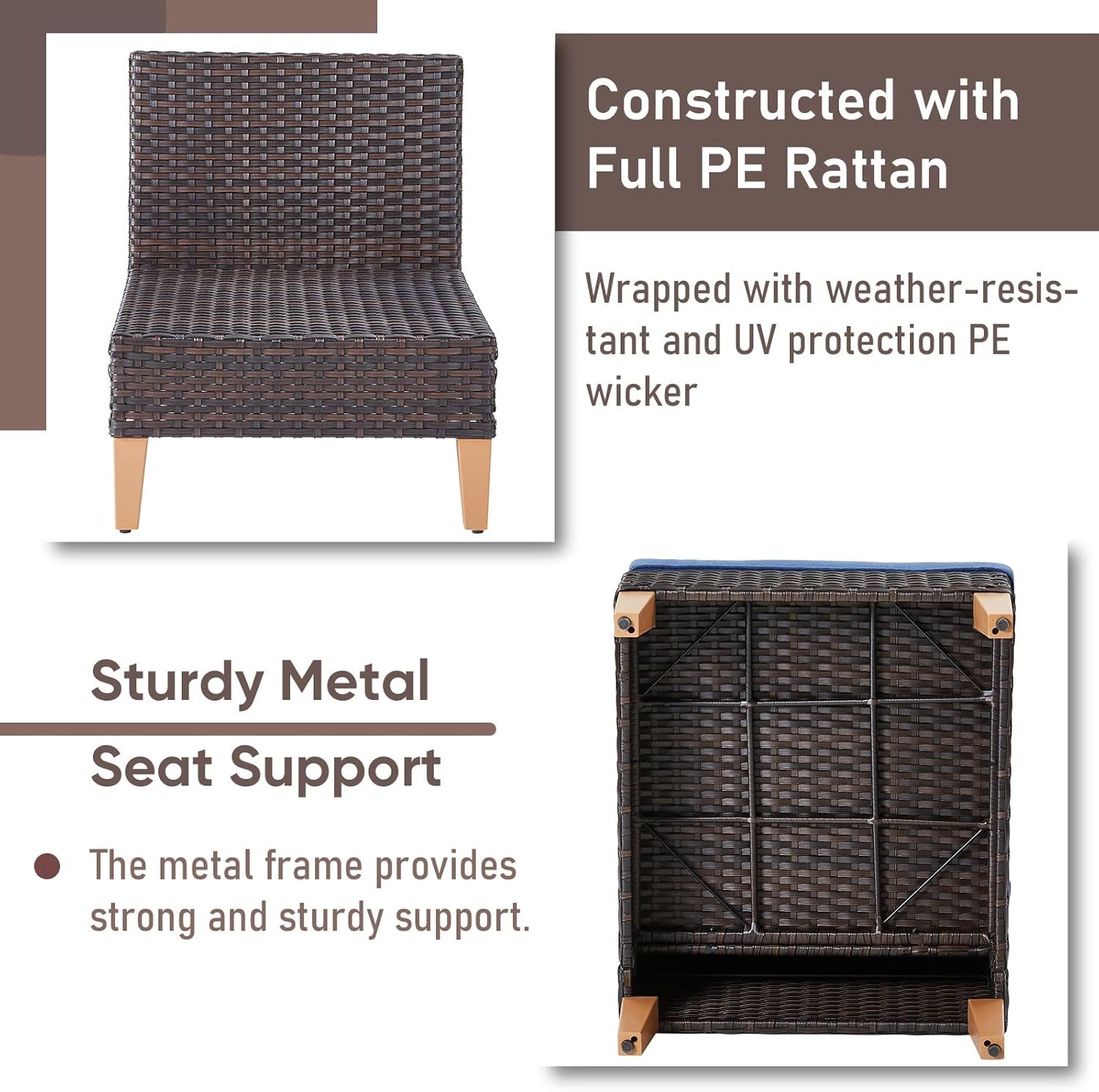 10 Pieces Patio Furniture Set with Fire Pit,Outdoor Modular Sectional Couch Loveseat Chairs with Table,All Weather PE Wicker Patio Conversation Sets for Deck Porch Backyard