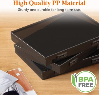 Photo Storage Box 5x7 Photo Case, Each for 9 Inner Keeper, Black Photo Organizer for Seeds Cards Pictures Office Supplies with 1 Sheets Label Sticker, 1 Pack