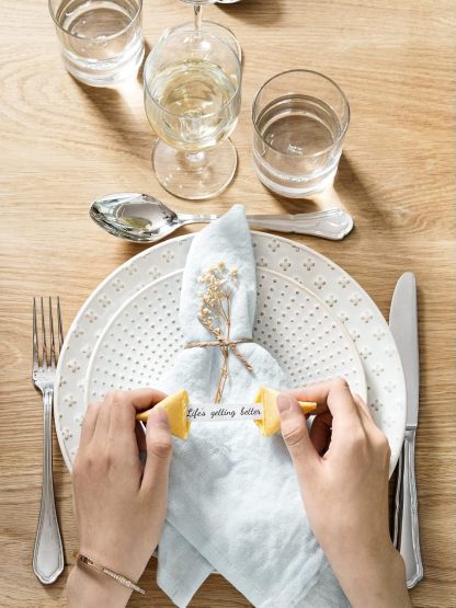 Dinner Plates 10 Inch, Ceramic Dish Set for Kitchen, Embossed Serving Dish, Microwave Oven Dishwasher Safe, For Housewarming or Wedding - Set of 4, Arctic white