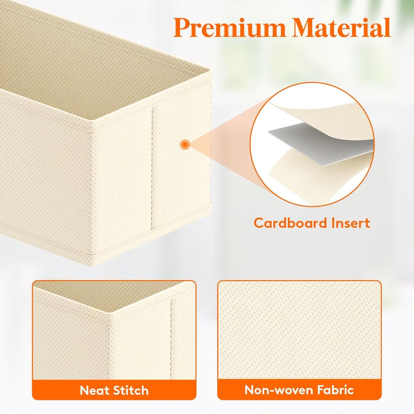 24 Pack Drawer Organizer, Dresser Underwear Drawer Organizer Bins, Foldable Fabric Closet Organizers, Storage Drawer Dividers