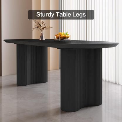 70.86" Dining Room Table with 8 Chairs for 4,6,8, Modern Cream Style Kitchen Table Set for Dining Room