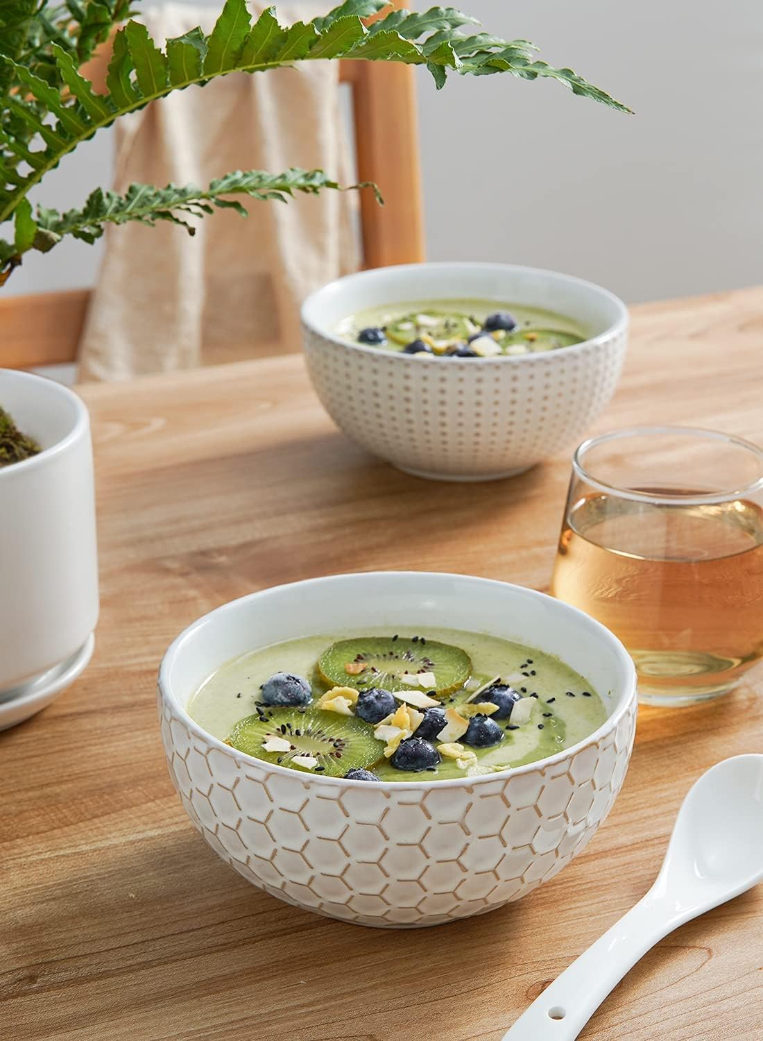 Cereal bowls 26 oz, Ceramic Soup Bowl for Kitchen, Embossment Stoneware Bowl for Pho, Chip, Fruits, Salad, Noodle, Ramen