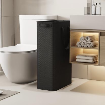 65L 2 Pack Slim Laundry Hamper, Narrow Laundry Basket with Handles, Collapsible Thin Dirty Clothes Hampers for Laundry