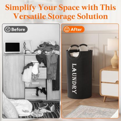 100L 2-Pack Large Laundry Basket, Collapsible Laundry Hamper with Aluminum Handles, Waterproof Freestanding Dirty Clothes Hampers