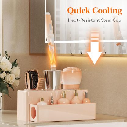 Hair Tool Organizer, Hair Blow Dryer Holder Countertop, Removable Acrylic Hair Brush Storage Stand