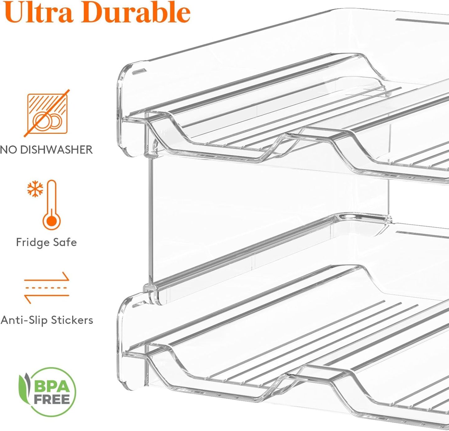 Plastic Stackable Wine Rack for Refrigerator, Cabinet, Countertop,Wine Bottle Holder