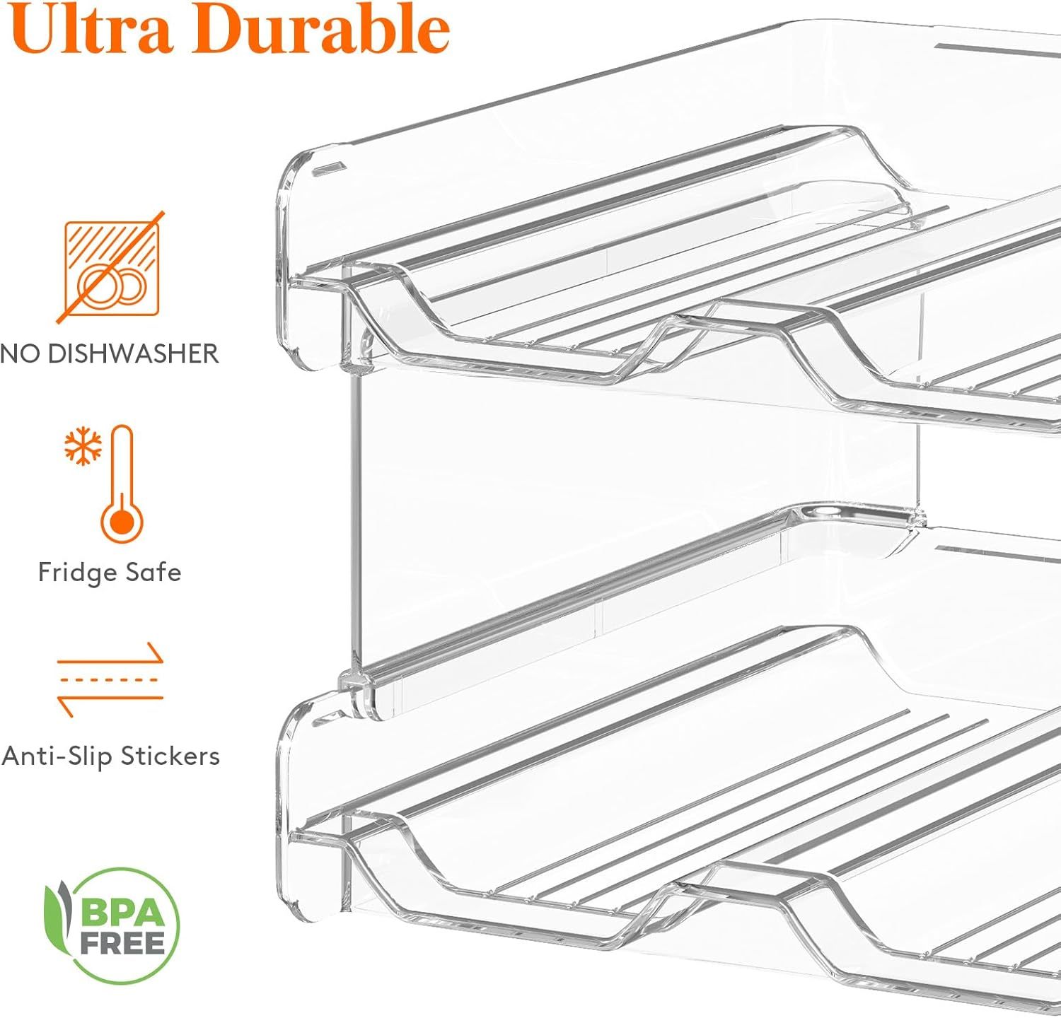 Plastic Stackable Wine Rack for Refrigerator, Cabinet, Countertop,Wine Bottle Holder