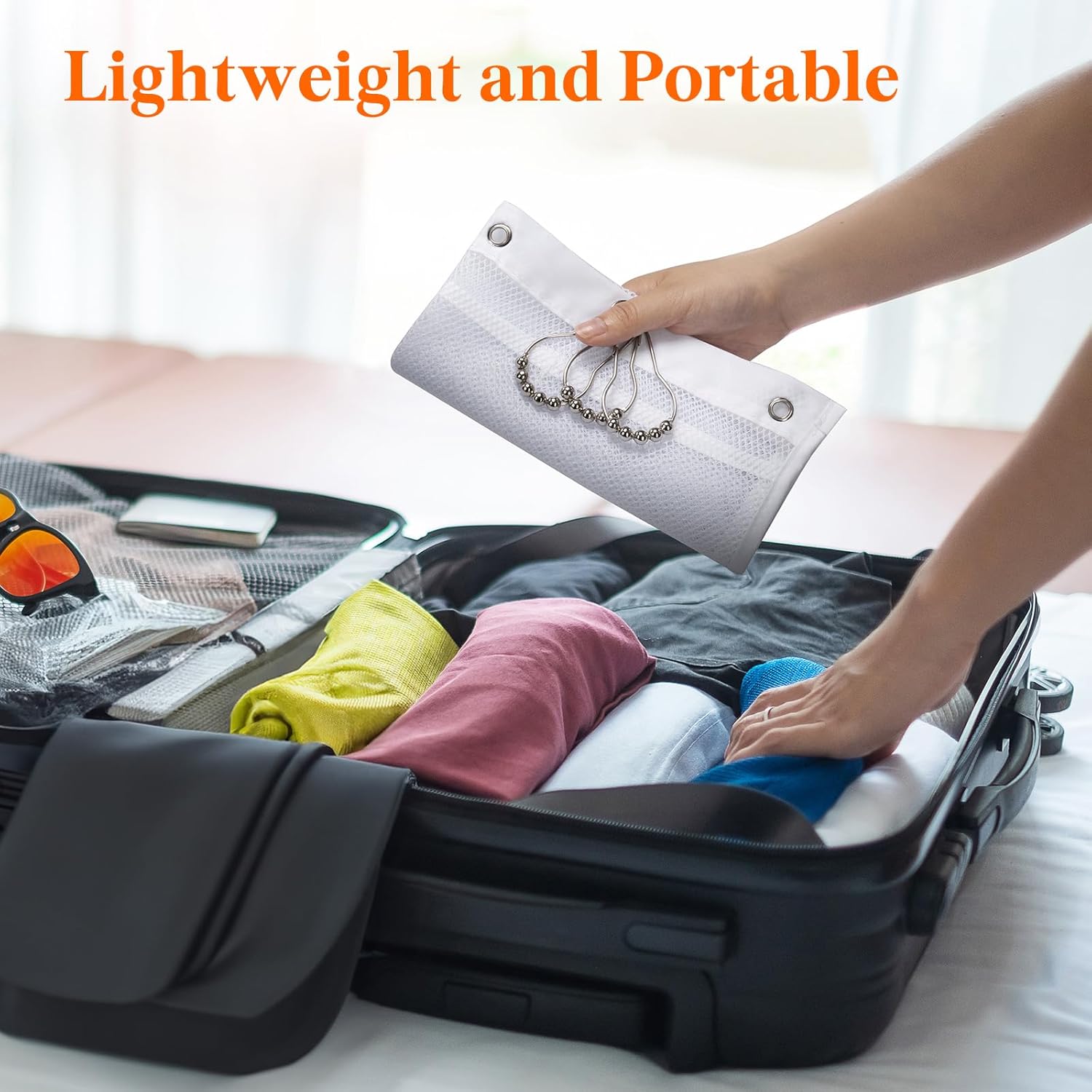 Mesh Shower Caddy, 7 Pockets Hanging Shower Organizer with Quick Drying Mesh, Portable Space Saving Bathroom Organizer to Hold Soap