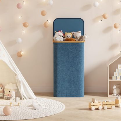 100L Laundry Basket with Lid, Clothes Hampers for Laundry with Bamboo Handles and A Removable Laundry Bag