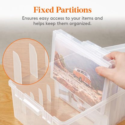 Photo Storage Box 5x7 Photo Case, 7 Inner Photo Keeper, Clear Photo Boxes Storage, Seed Organizer Craft Storage Box