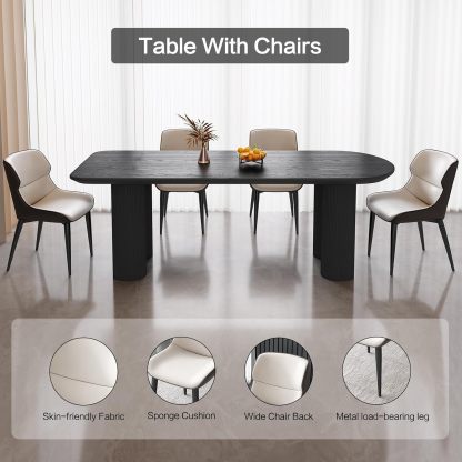 70.86" Dining Room Table with 8 Chairs for 4,6,8, Modern Cream Style Kitchen Table Set for Dining Room