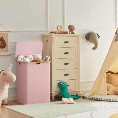 150L Laundry Basket with Lid, Clothes Hampers for Laundry with Bamboo Handles and 2 Removable Laundry Bags