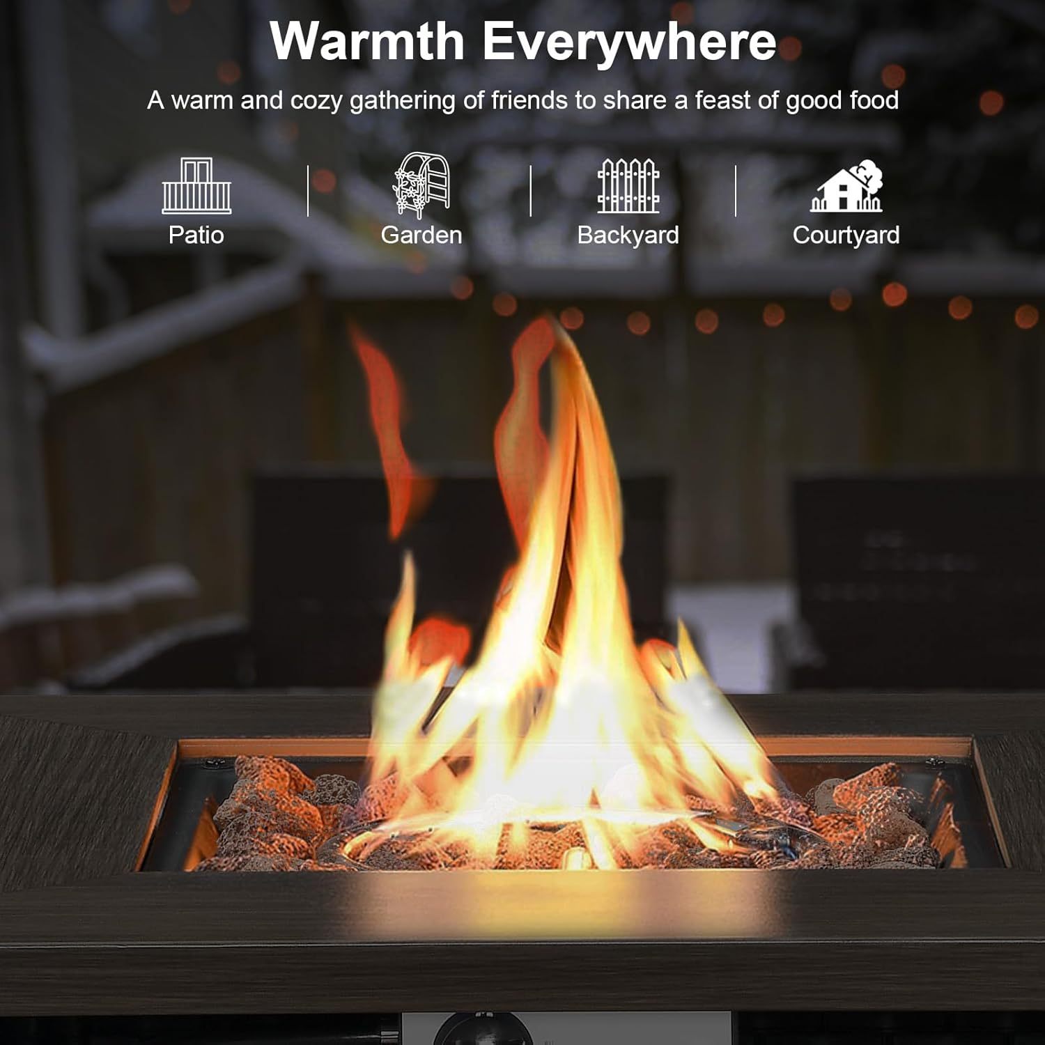 Outdoor Patio Furniture with Fire Pit Table Outdoor Conversation Set PE Wicker Patio Couch Swivel Glider Chairs