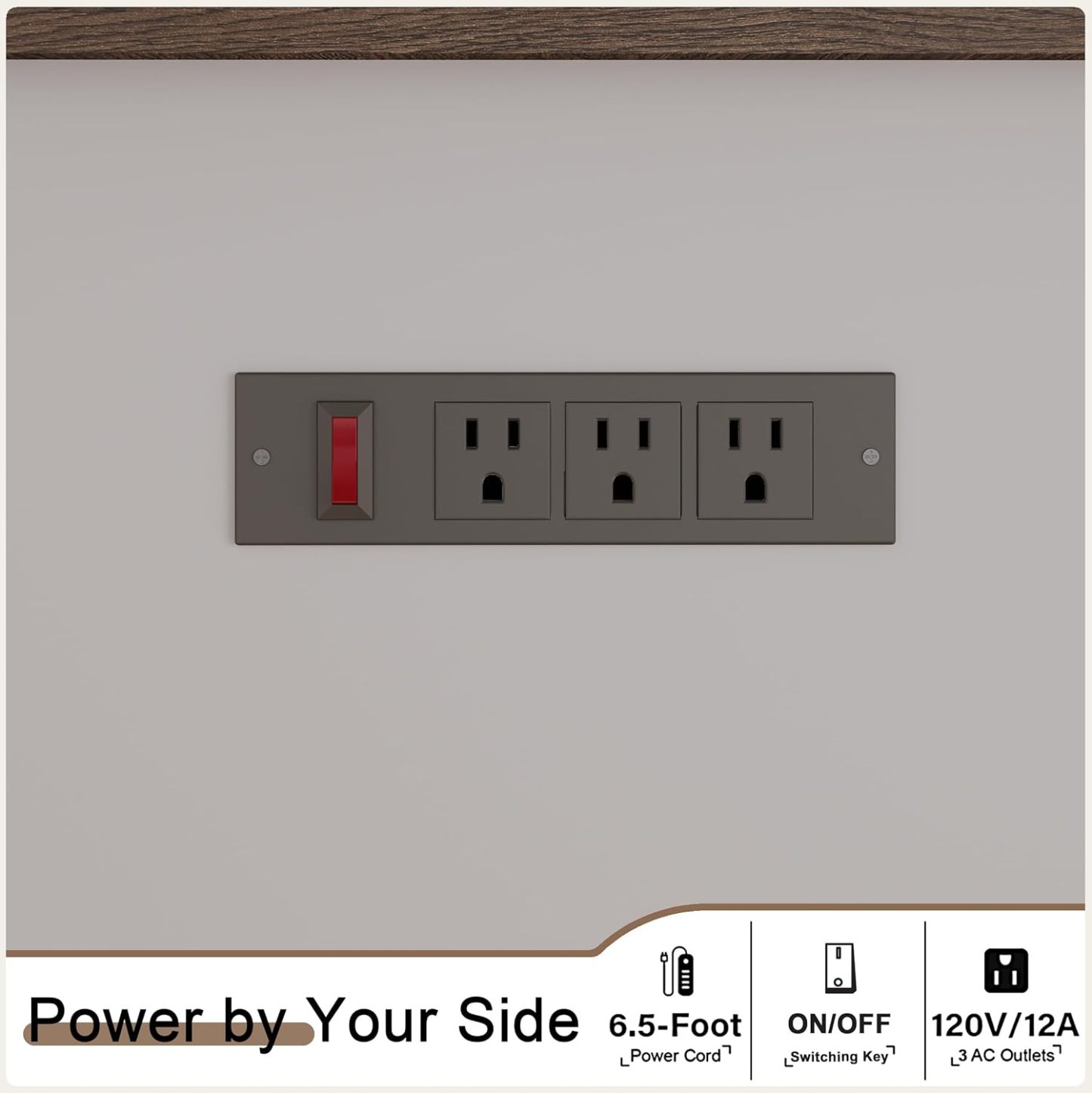 55-75 Gallon Fish Tank Stand with Power Outlets, Farmhouse Aquarium Stand with Cabinet Storage