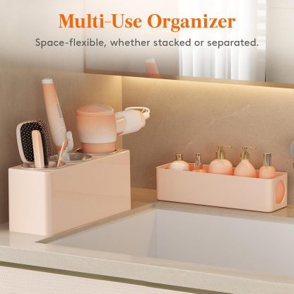 Hair Tool Organizer, Hair Blow Dryer Holder Countertop, Removable Acrylic Hair Brush Storage Stand