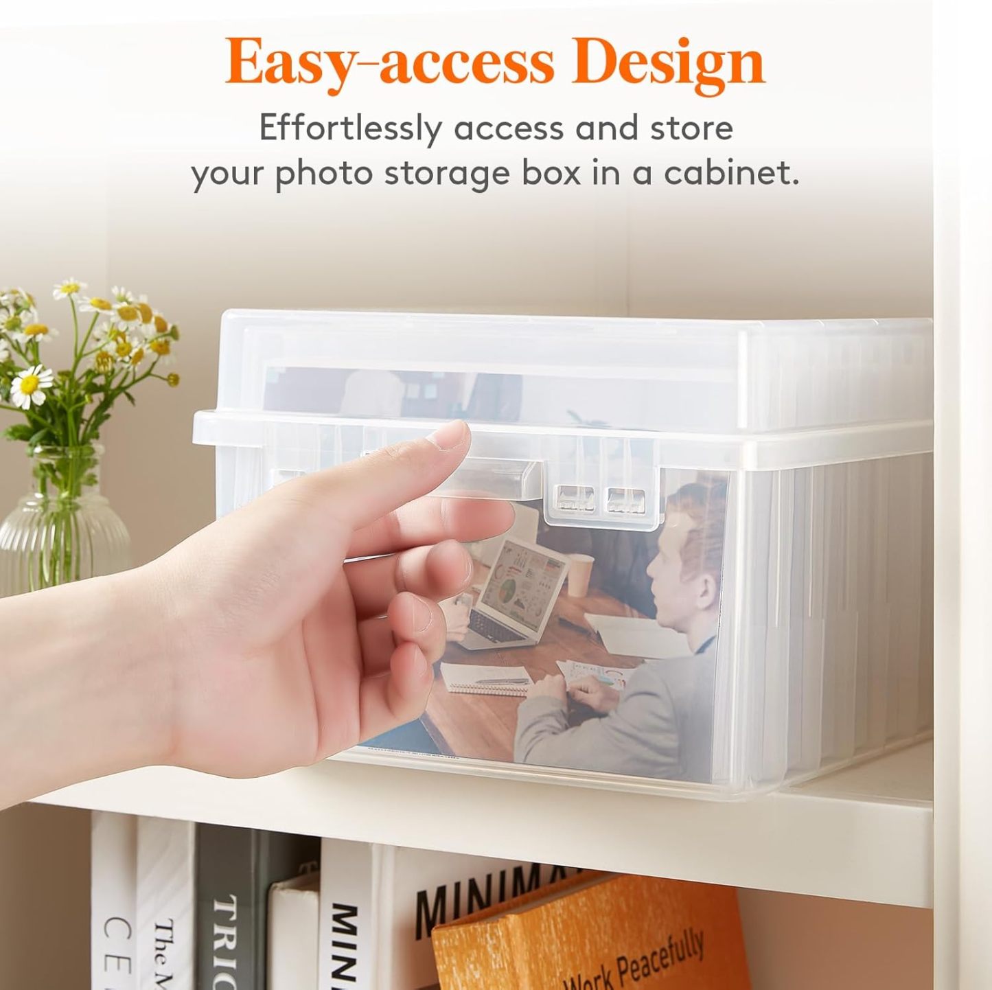 Photo Storage Box 5x7 Photo Case, 7 Inner Photo Keeper, Clear Photo Boxes Storage, Seed Organizer Craft Storage Box