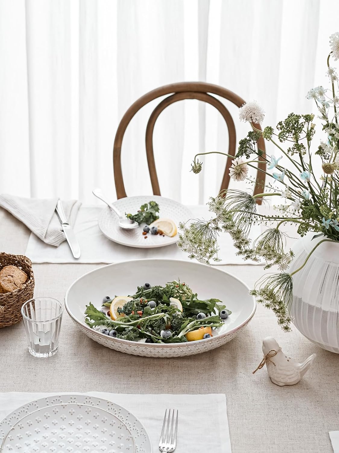 Serving Bowls, Large Oval Platters for Entertaining, Ceramic Serving Tray for Dinner, Pasta, Salad, Dessert, Turkey, Fish, Fruit