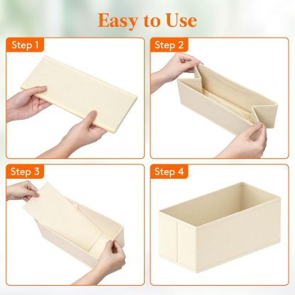 24 Pack Drawer Organizer, Dresser Underwear Drawer Organizer Bins, Foldable Fabric Closet Organizers, Storage Drawer Dividers