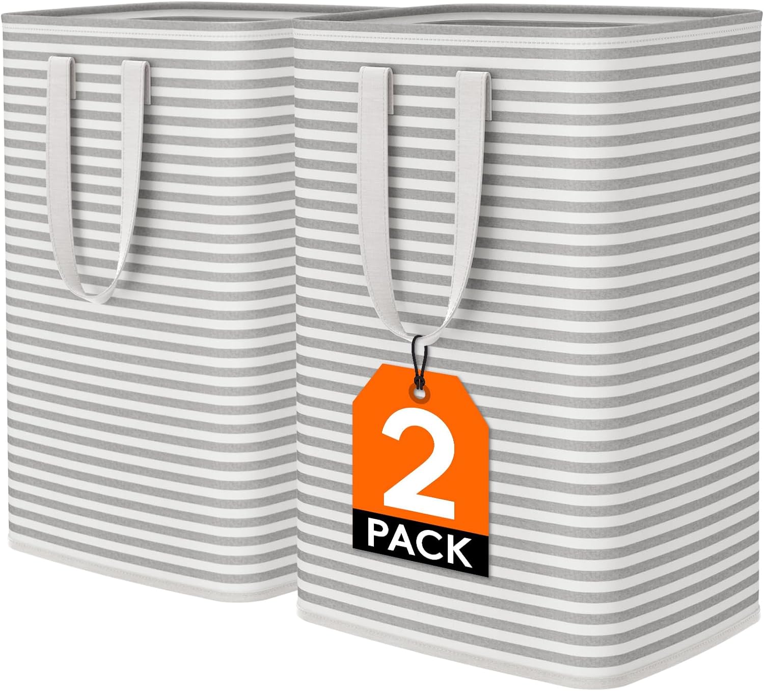 2 Pack Laundry Hamper Large Collapsible Laundry Baskets, Freestanding Waterproof Clothes Hamper