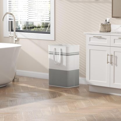 2 Pack 80L Large Freestanding Laundry Hamper, Collapsible Laundry Basket with Easy Carry Handles, Waterproof Tall Clothes Hamper