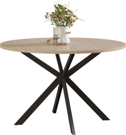 47.2 Inch Round Dining Table for 4, Wood Kitchen Table, Round Dinner Table