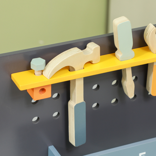 49 Piece Kids Workbench Playset, Pretend Play Toy Construction Tool Set for Toddlers Age 3-6 Years