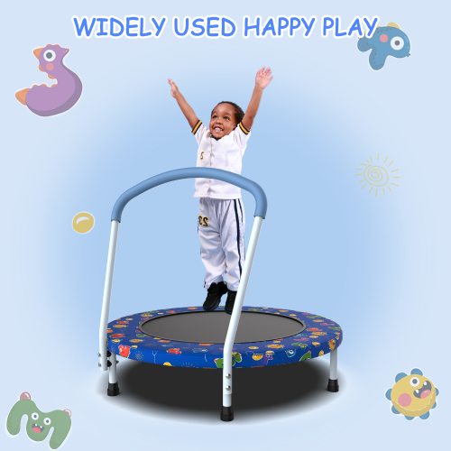 36inch Mini Trampoline for Kids Ages 1-6 Indoor Outdoor Trampoline with Handle Fun for Kids