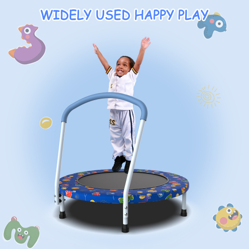 36inch Mini Trampoline for Kids Ages 1-6 Indoor Outdoor Trampoline with Handle Fun for Kids