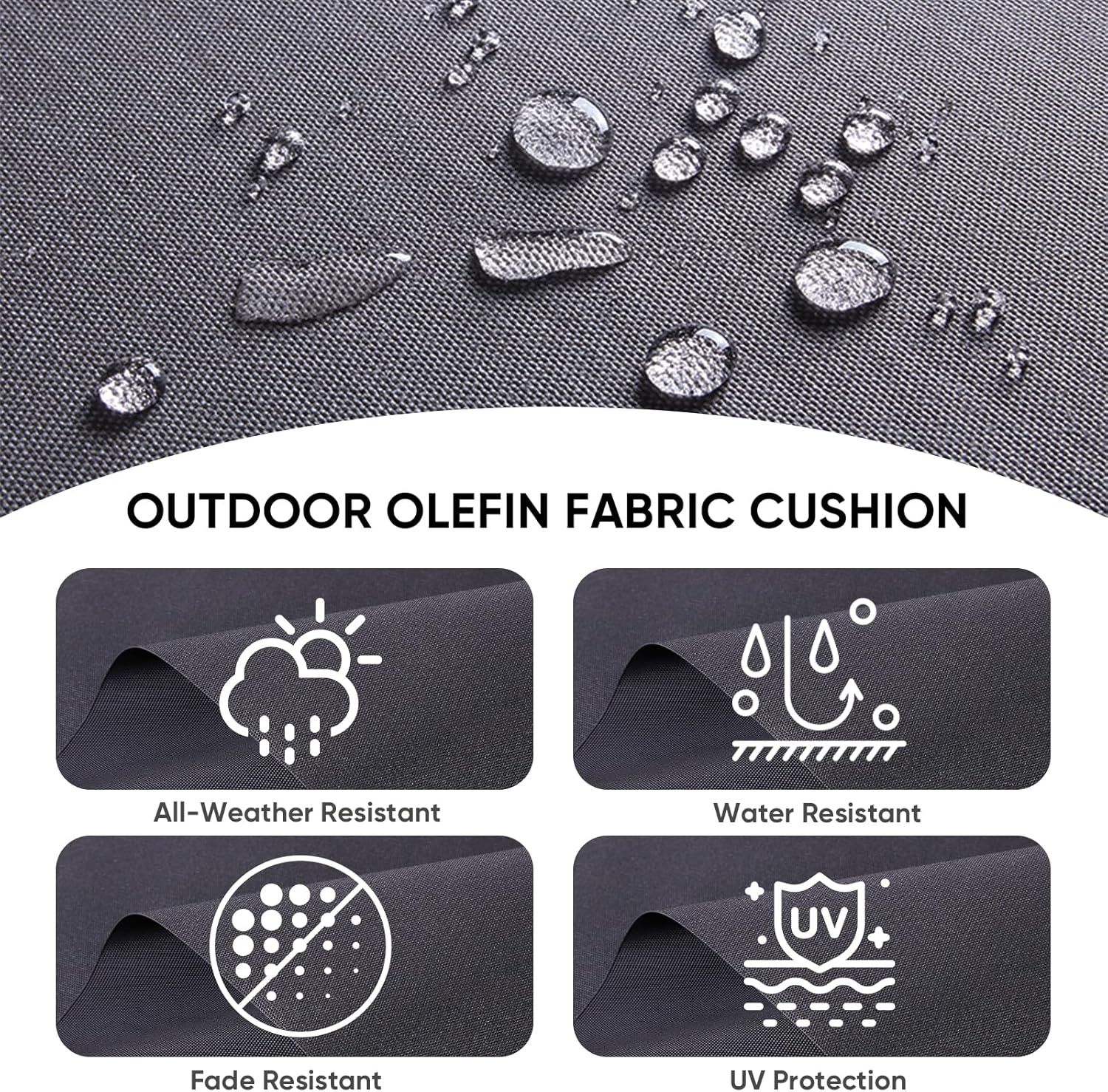 7 Piece Outdoor Patio Furniture Set All-Weather Wicker Outdoor Sofa Patio Rocking Chairs with 4.5" Thick Cushion Patio Conversation Sets