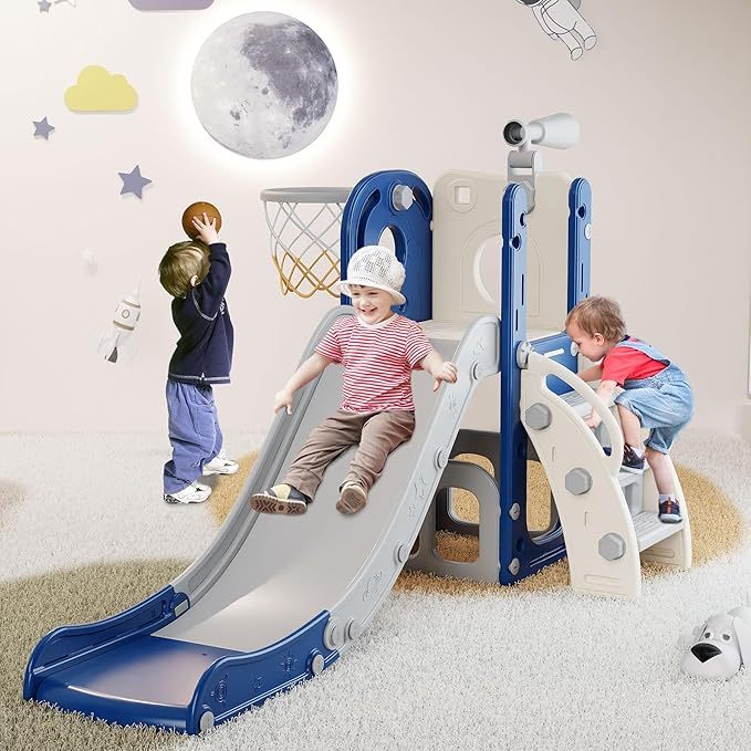 6 in 1 Kids Indoor Slide for Toddlers 1-3, Baby Indoor and Outdoor Cli