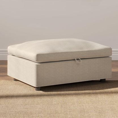 33.07" Lift Up Storage Sofa Ottoman, White Storage Ottoman Coffee Table with Sturdy Raising Mechine, Coffee Table Ottoman with Storage for Living Room