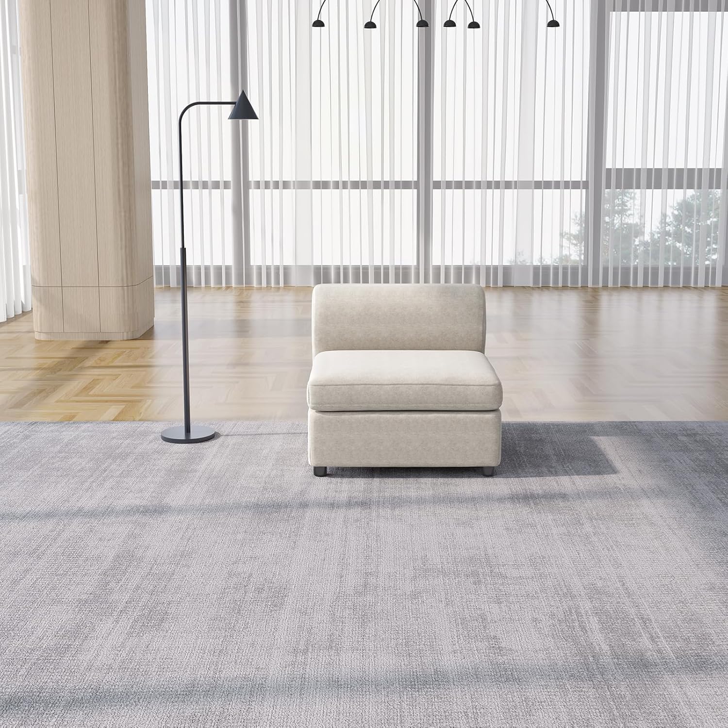 Off-White Comfy Queen Sectional Sofa, Sleeper Sofa Couch with Removable Cushion, Modular Sofa with Pillows and Storage Chaise