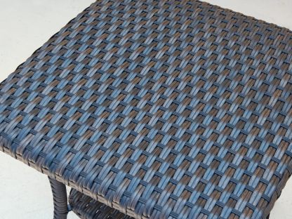 Wicker Patio Coffee Table,Rattan Outdoor Coffee Table with 2-Layer Storage Furniture Tables for Garden,Porch,Backyard