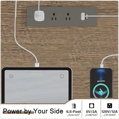 Farmhouse L Shaped Desk with Drawers & Storage Shelf, Home Office Desk with Storage Cabinet