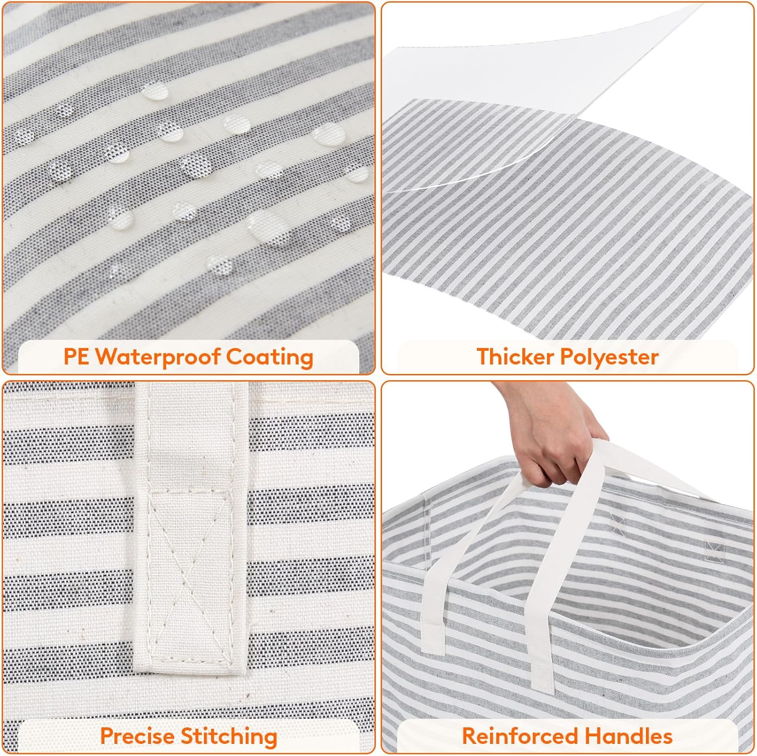 2 Pack Laundry Hamper Large Collapsible Laundry Baskets, Freestanding Waterproof Clothes Hamper