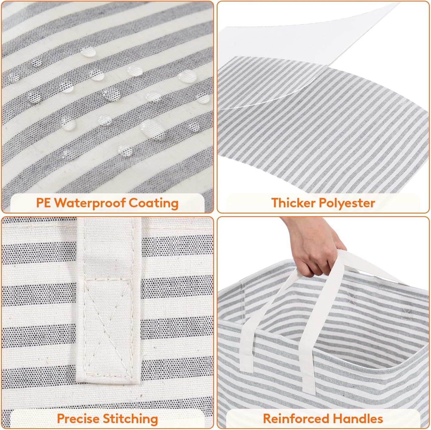 2 Pack Laundry Hamper Large Collapsible Laundry Baskets, Freestanding Waterproof Clothes Hamper