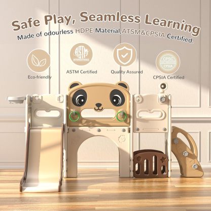 9-in-1 Toddler Slide and Climber Set Indoor Outdoor Slide Playset for Kids Age 1-8, Freestanding Backyard Playground