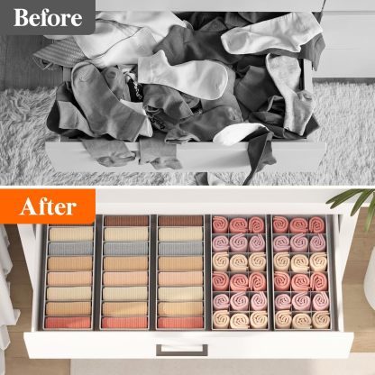 10 Pack Drawer Organizer for Clothing, Dresser Organizer Wardrobe Storage Boxes