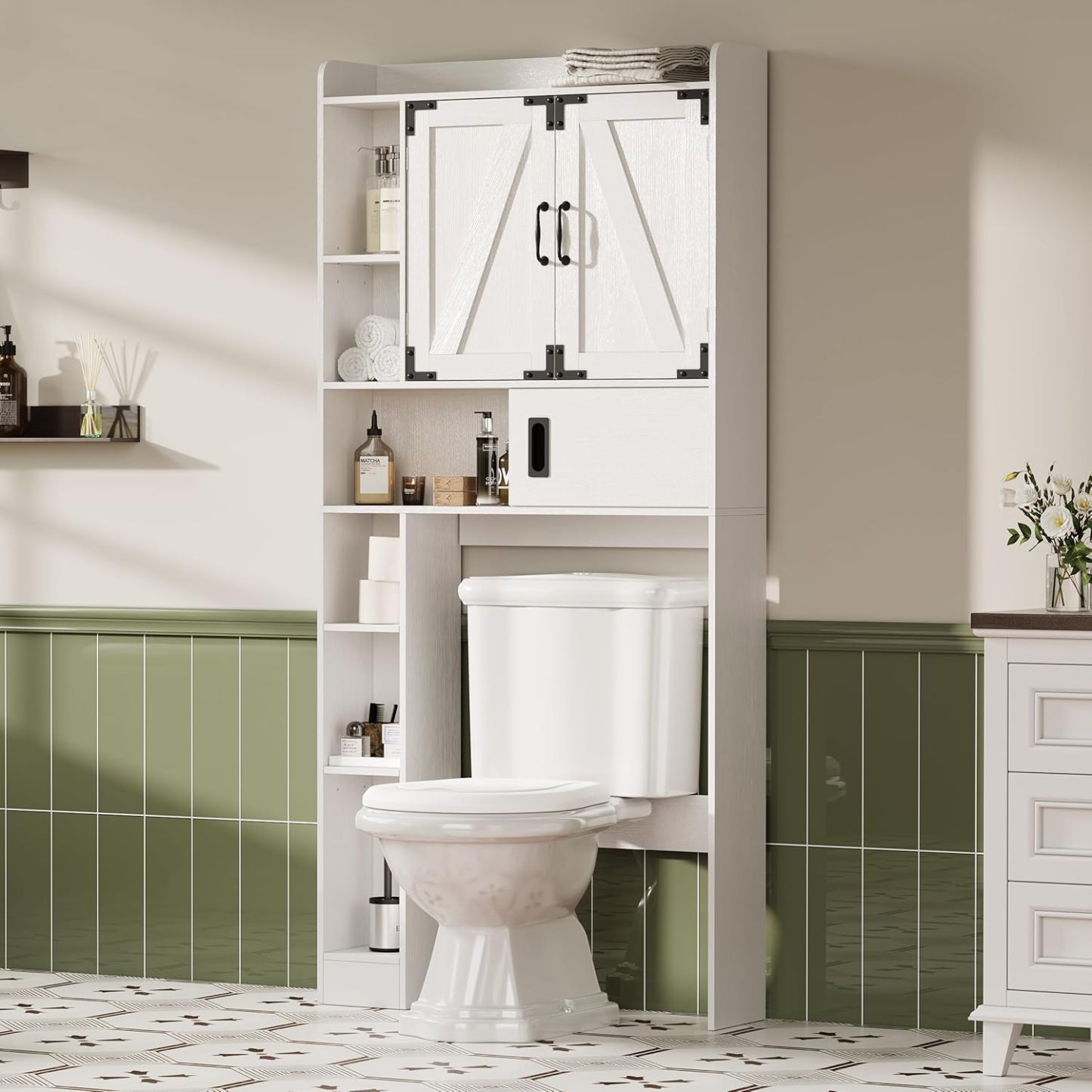 Over The Toilet Storage Cabinet, Farmhouse Bathroom Storage Cabinet