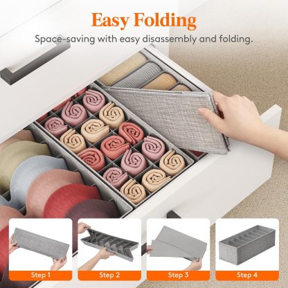 10 Pack Drawer Organizer for Clothing, Dresser Organizer Wardrobe Storage Boxes