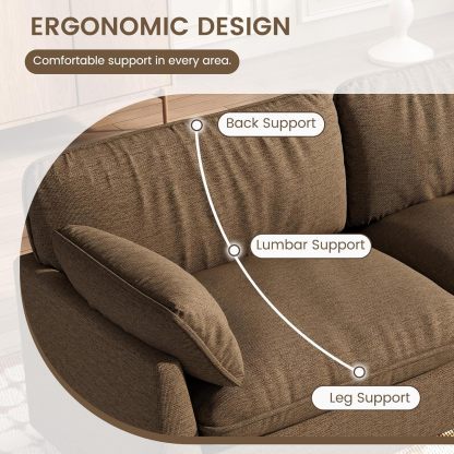 82.67" Large Sofa Couches for Living Room,Comfy Loveseat Couch with 26.77" Deep Seat & Comfy Cushion, 2 Pillows & Armsrest