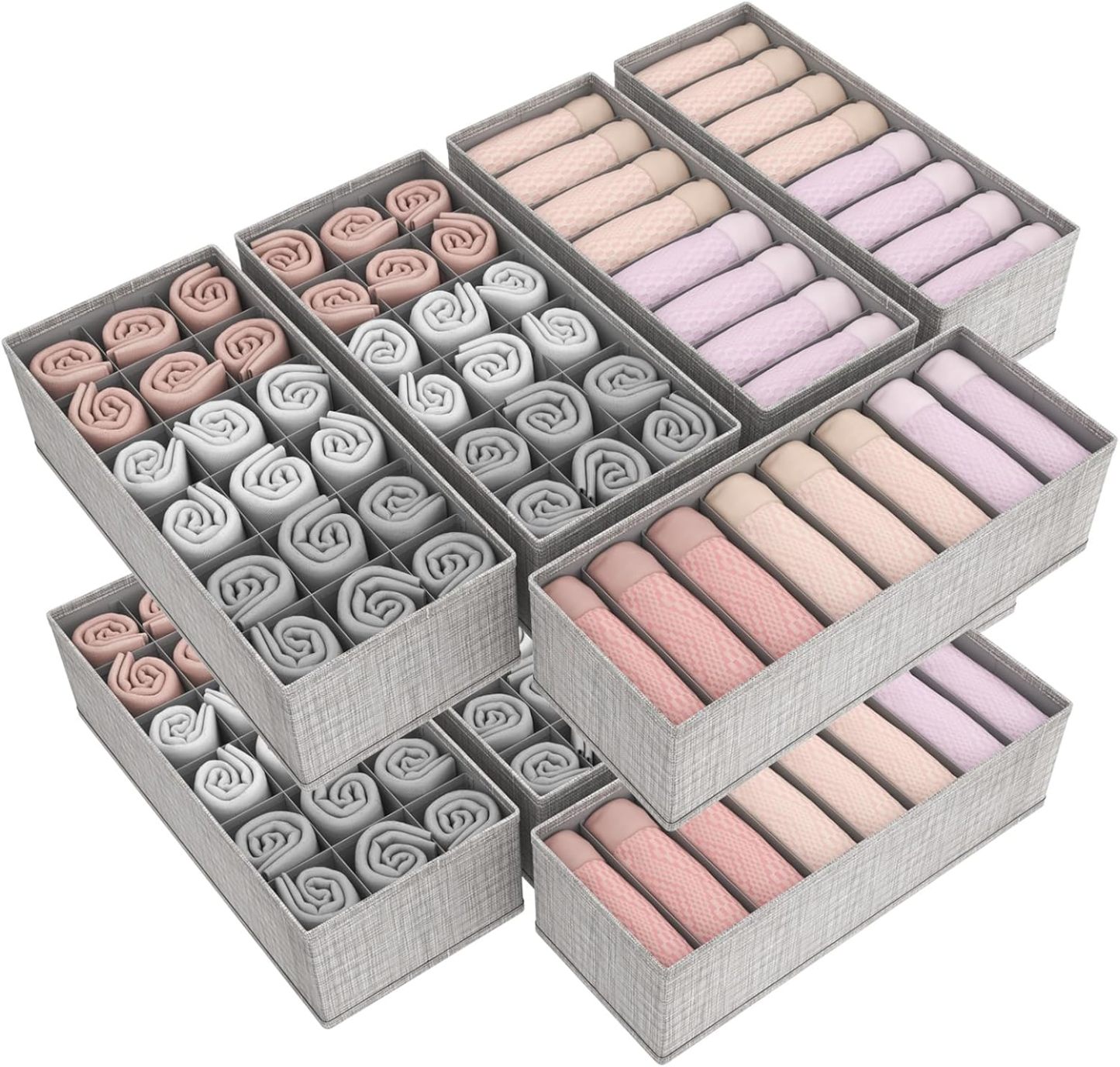 10 Pack Drawer Organizer for Clothing, Dresser Organizer Wardrobe Storage Boxes