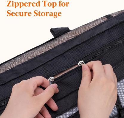 Mesh Beach Bags for Women, Large Travel Tote bags with Zipper and Pockets, Lightweight Shower Caddy