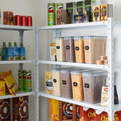 4L(135oz) Cereal Containers Storage with Flip-Top Lids, 4pcs Airtight Food Storage Canister Sets with Label Stickers for Kitchen Pantry Counter Organization