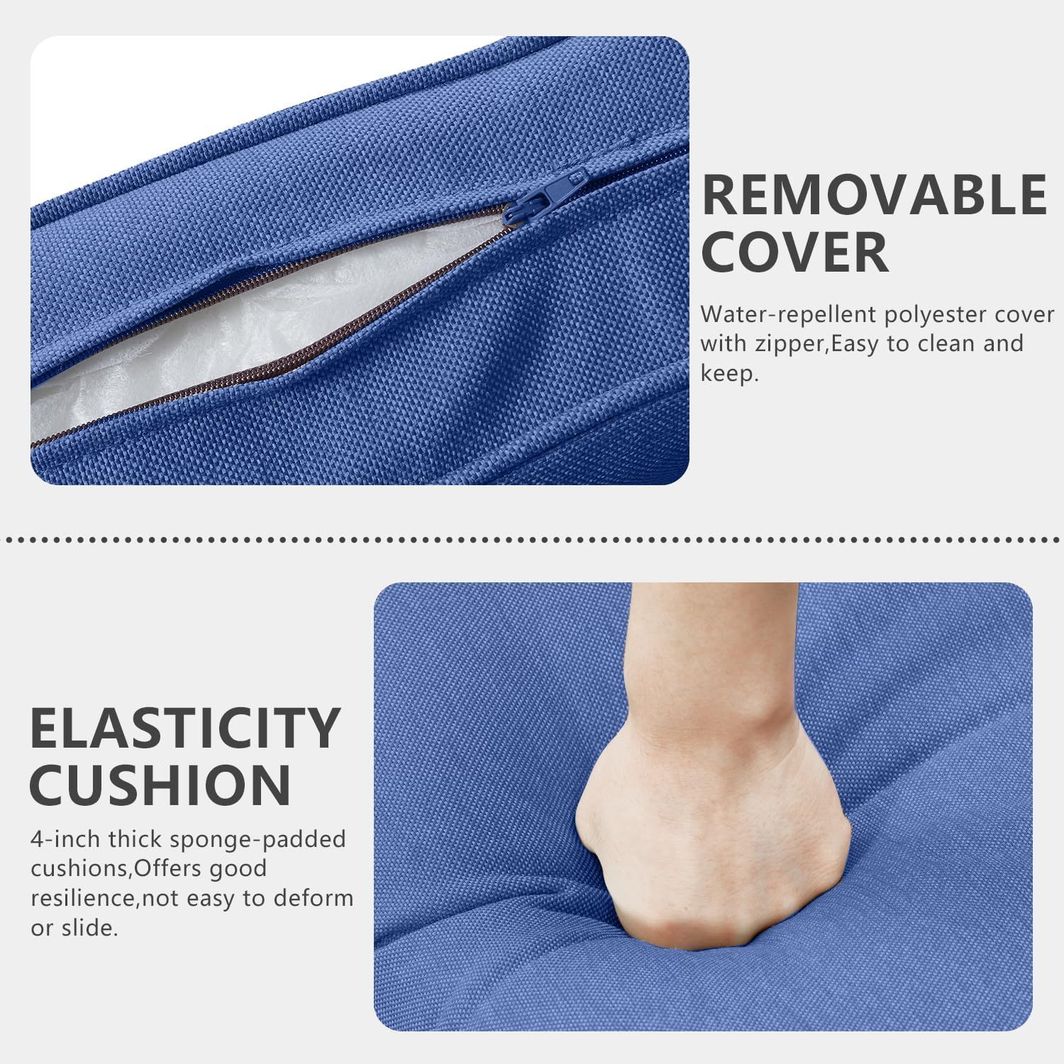 5 Piece Patio Furniture Outdoor Bistro Set All-Weather Wicker Outdoor Chairs with Ottomans End Table for Patio,Porch,Garden,Backyard