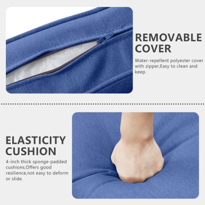 5 Piece Patio Furniture Outdoor Bistro Set All-Weather Wicker Outdoor Chairs with Ottomans End Table for Patio,Porch,Garden,Backyard