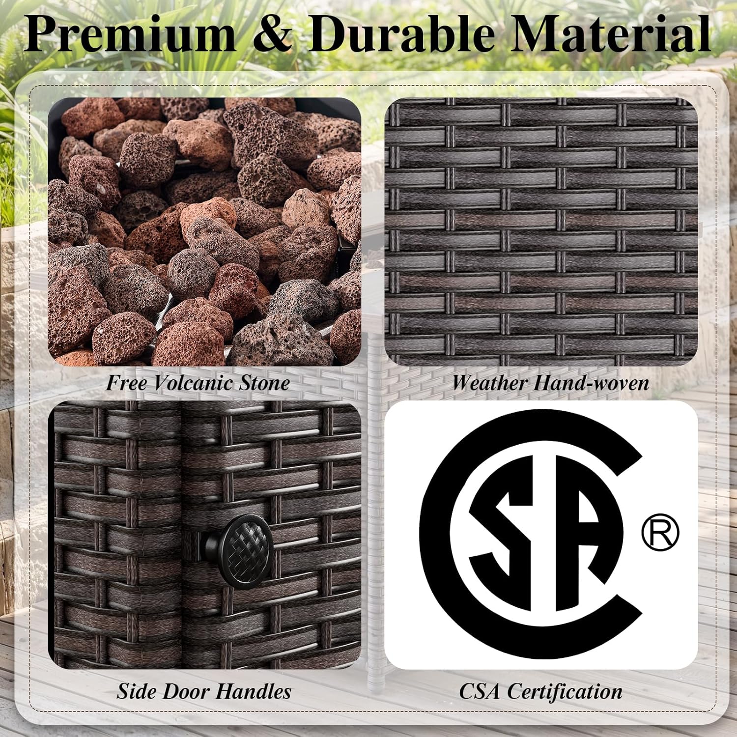 10 Pieces Patio Furniture Set with Fire Pit,Outdoor Modular Sectional Couch Loveseat Chairs with Table,All Weather PE Wicker Patio Conversation Sets for Deck Porch Backyard