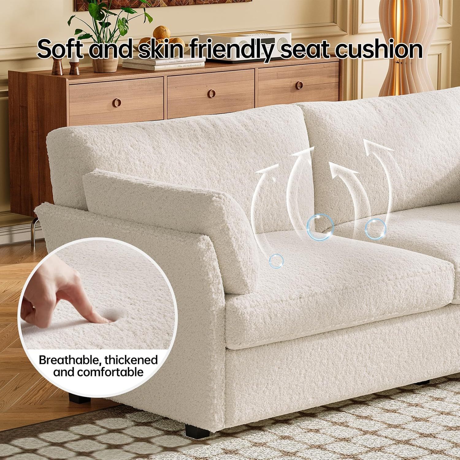 55.8W Loveseat Couch of 2, Modern Decor Elasticity Love Seat Sofa for Living Room, Comfy Seat and Back Cushions Bedroom Couch
