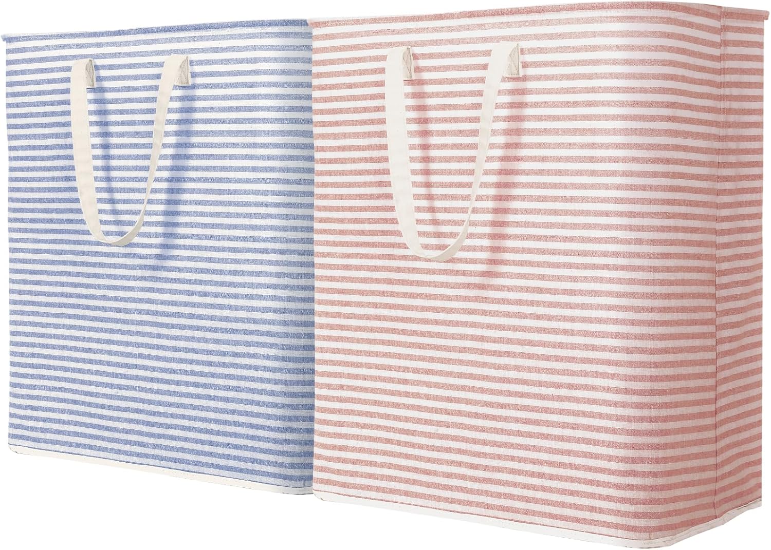 2 Pack Laundry Hamper Large Collapsible Laundry Basket, Freestanding Waterproof Cloth Hamper with Easy Carry Handles in Laundry Room